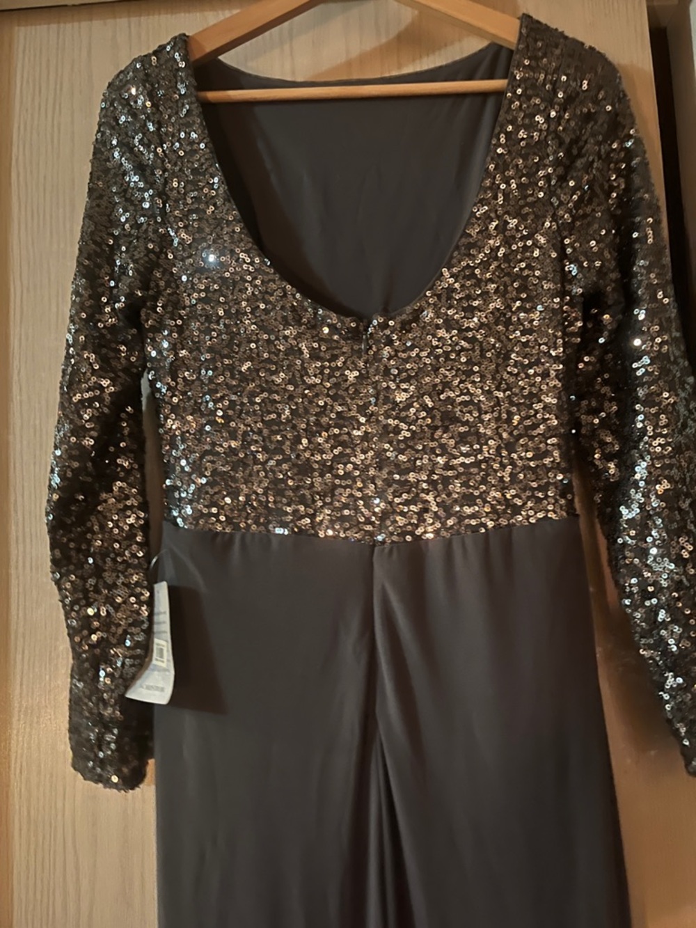 Nordstrom Black Sequin Bodice Evening Dress matron mother of the bride